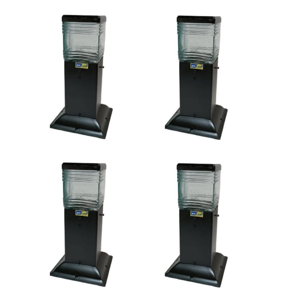 Kit 4 Postes Balizador Preto 30Cm Quadrado Casa Jardim Sitio