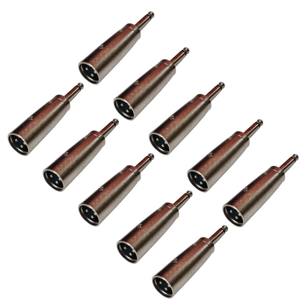 Kit 10 Plug Adaptador Xlr Macho Para P10 Mono