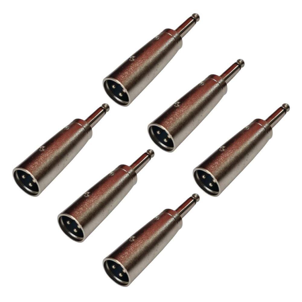 Kit 6 Plug Adaptador Xlr Macho Para P10 Mono