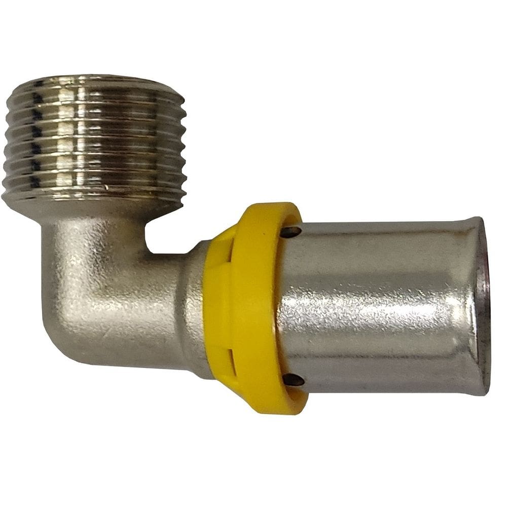 Cotovelo Macho Gás 16MMX1/2" Prensar Multicamada Sferagas