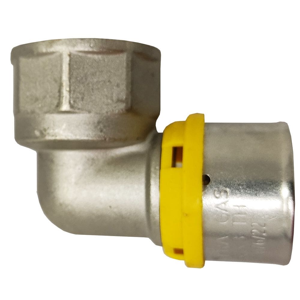 Cotovelo Fêmea  Prensar Gás 26mmX1" Multicamada Sferagas Kit com 4 unidades