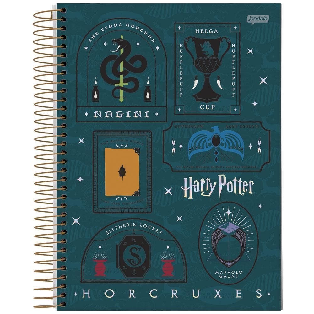 Caderno Univ 15 Matérias 300Fls Harry Potter Verde Jandaia