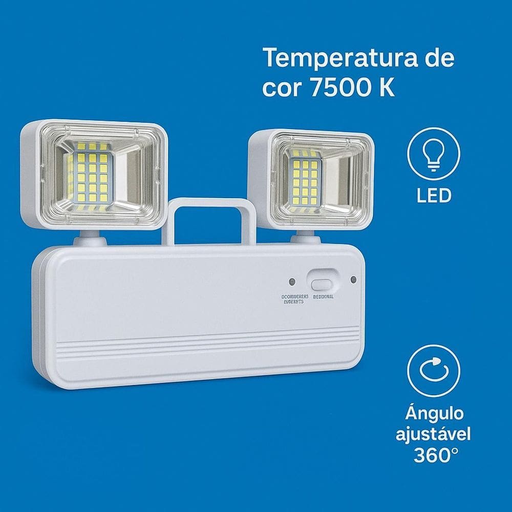 Luminária De Emergência Luz Bivolt Recarregável Kit