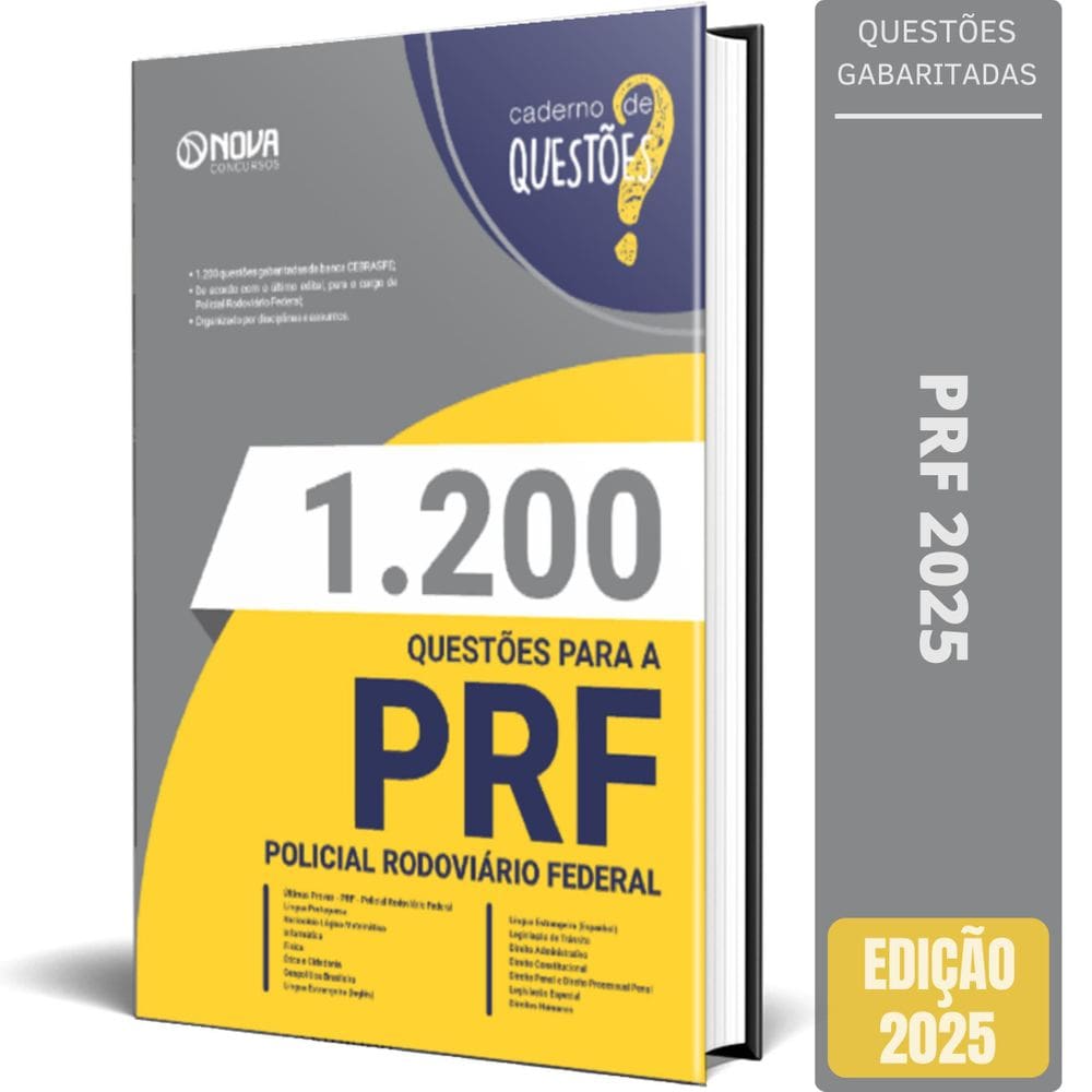 Livro 1.200 Questões Gabaritadas A Prf2025 Policial