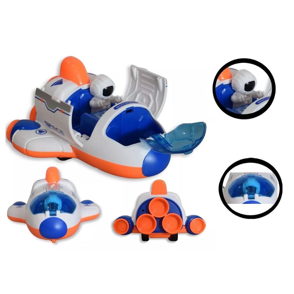 Brinquedo Nave Foguete C Astronauta Missão Espacial Fricção