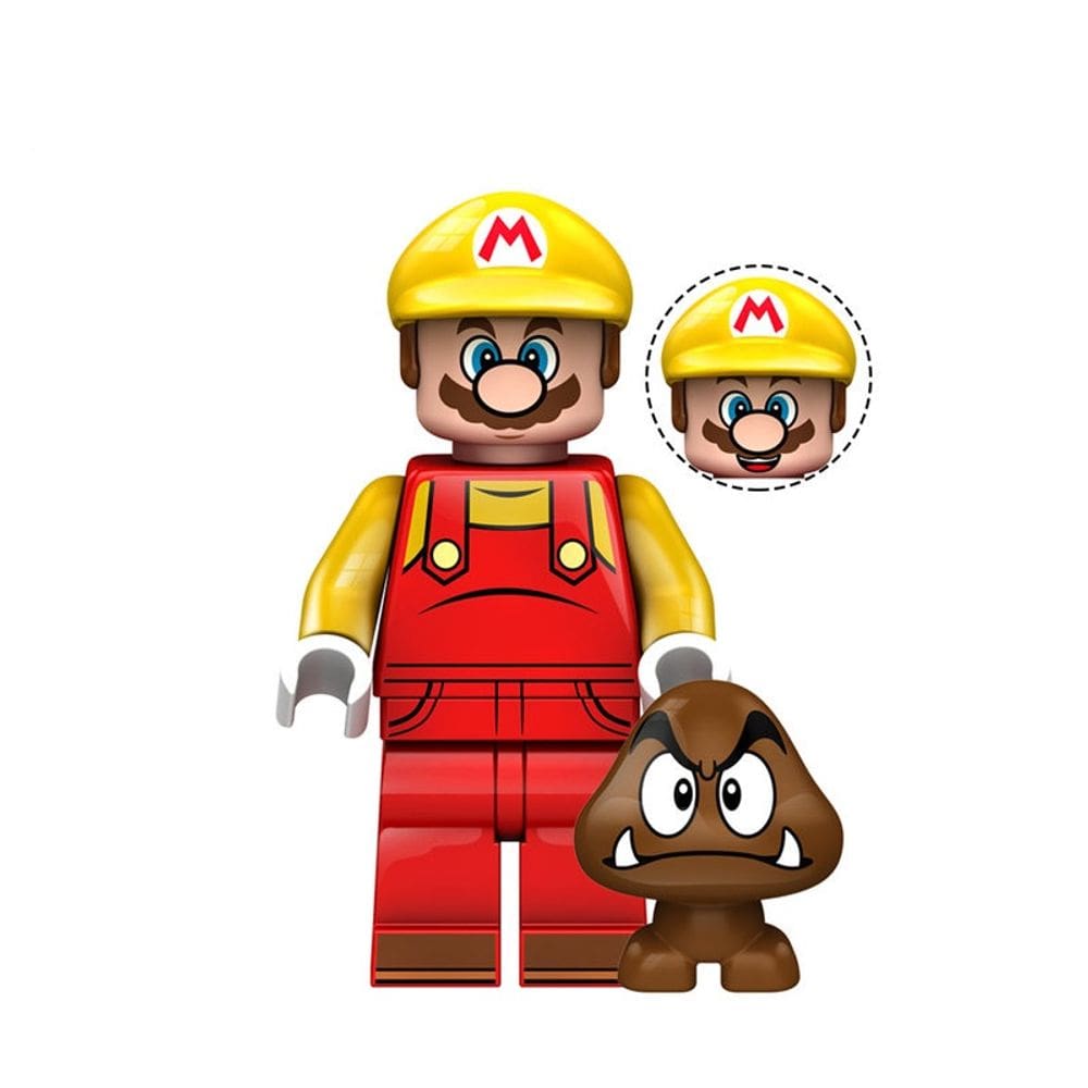 Boneco Super Mario Bros Luigi Yoshi Donkey Bloco De Montar