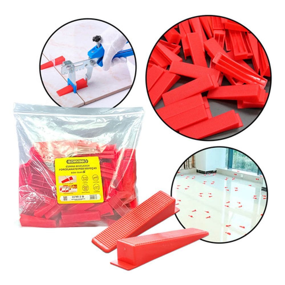 Kit 100 Cunhas Niveladoras Piso Cerâmico Profissional