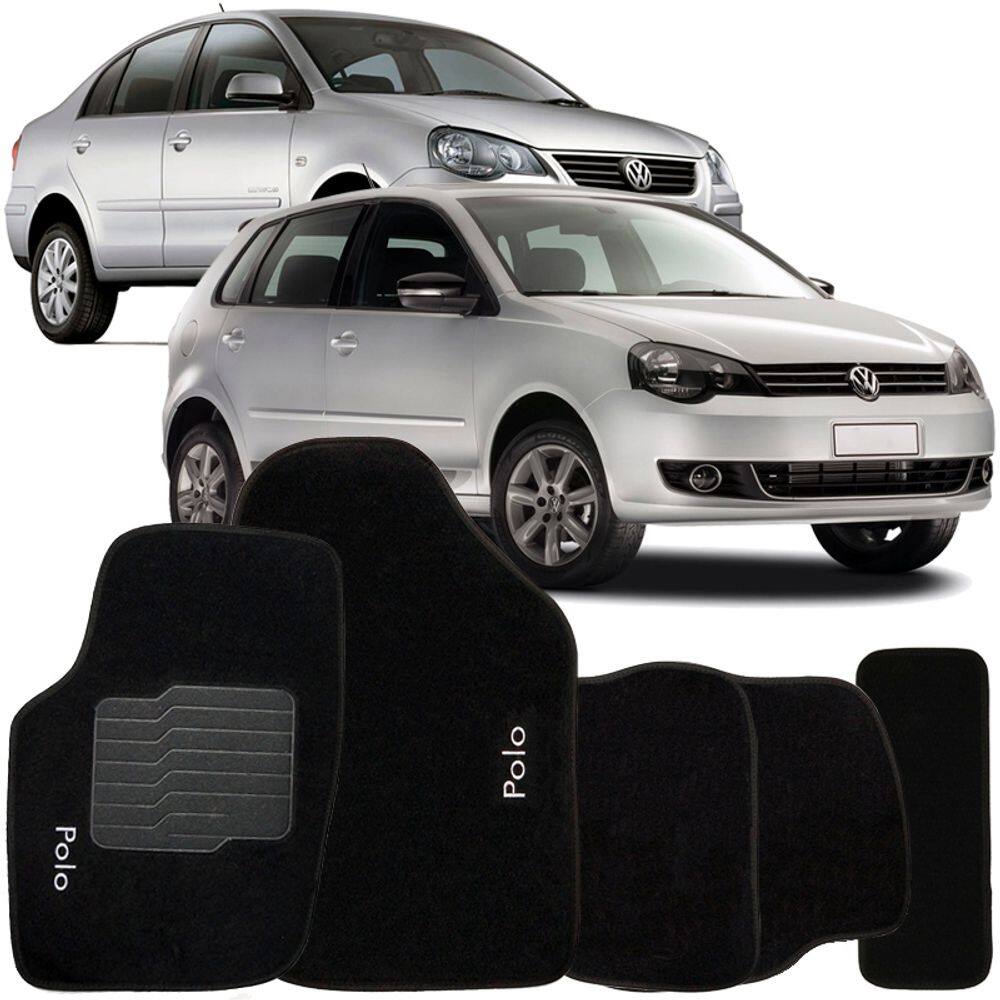 Jogo de Tapete Automotivo Carpete Polo 2003 à 2015 Soft Logo Bordado 5 Peças