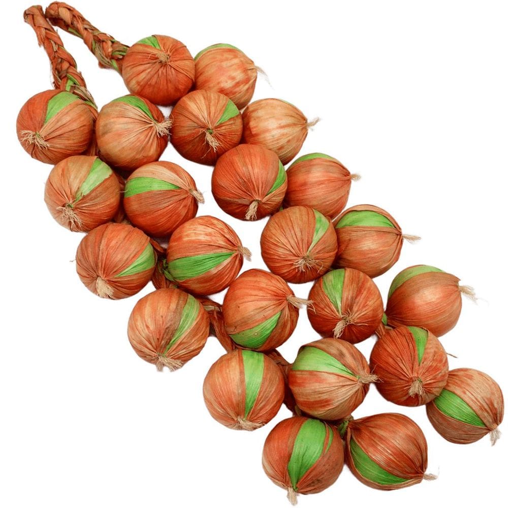 Kit 2 Tranças De Cebola Artificial Decoração Artesanal 47cm