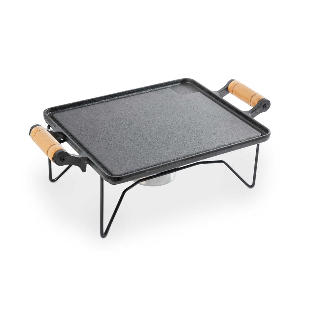 Réchaud Retangular Chapa de Ferro Fundido Fondue Carne Forma