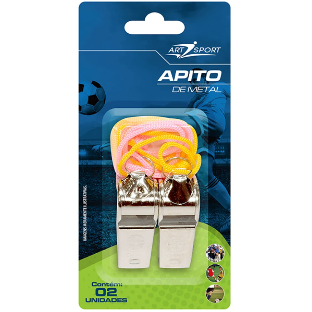 20 Apito de Metal Profissional Metal Com Cordão Apitos Campo Quadras Jogos