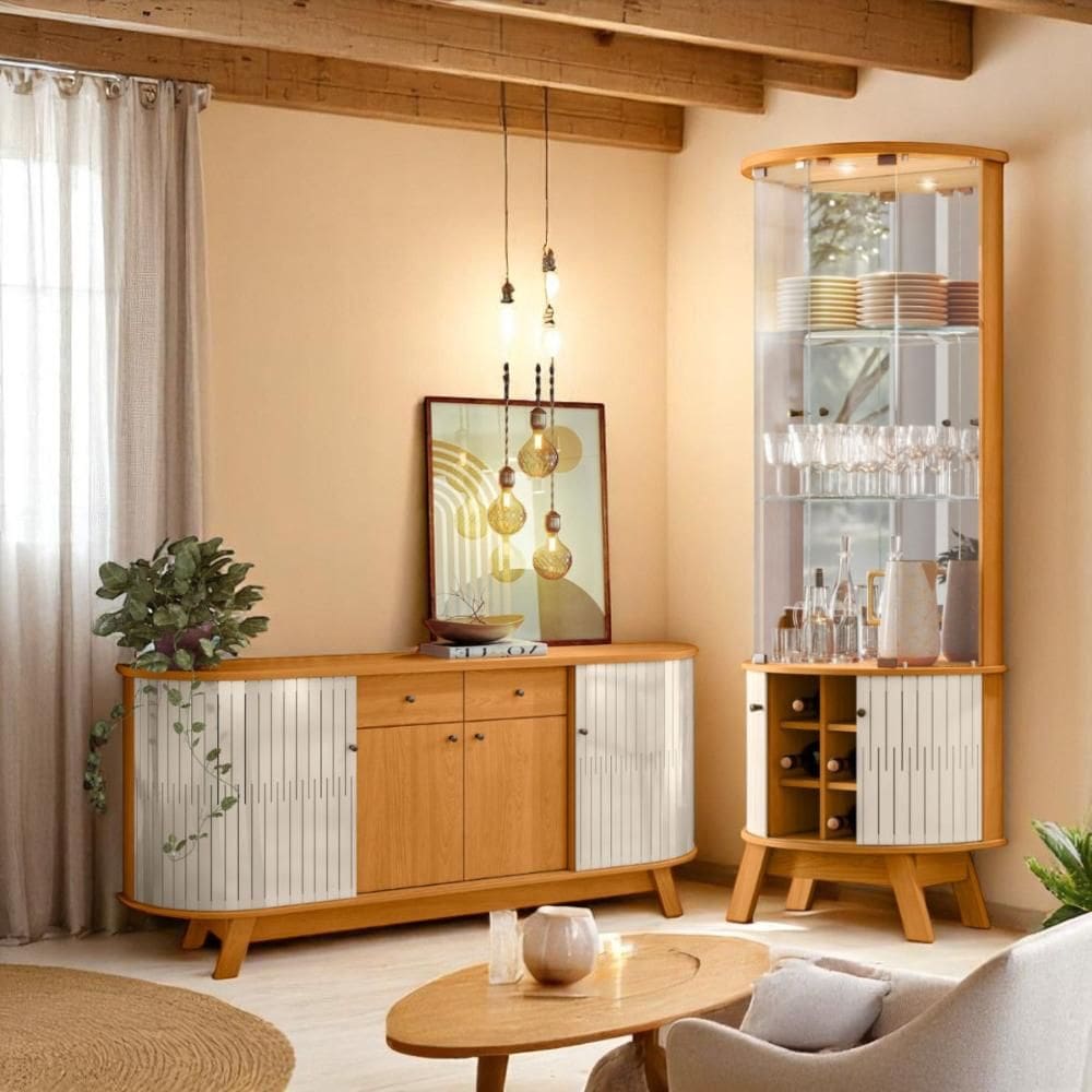 Conjunto Verona c/ Cristaleira Nina Cinamomo/Off-White