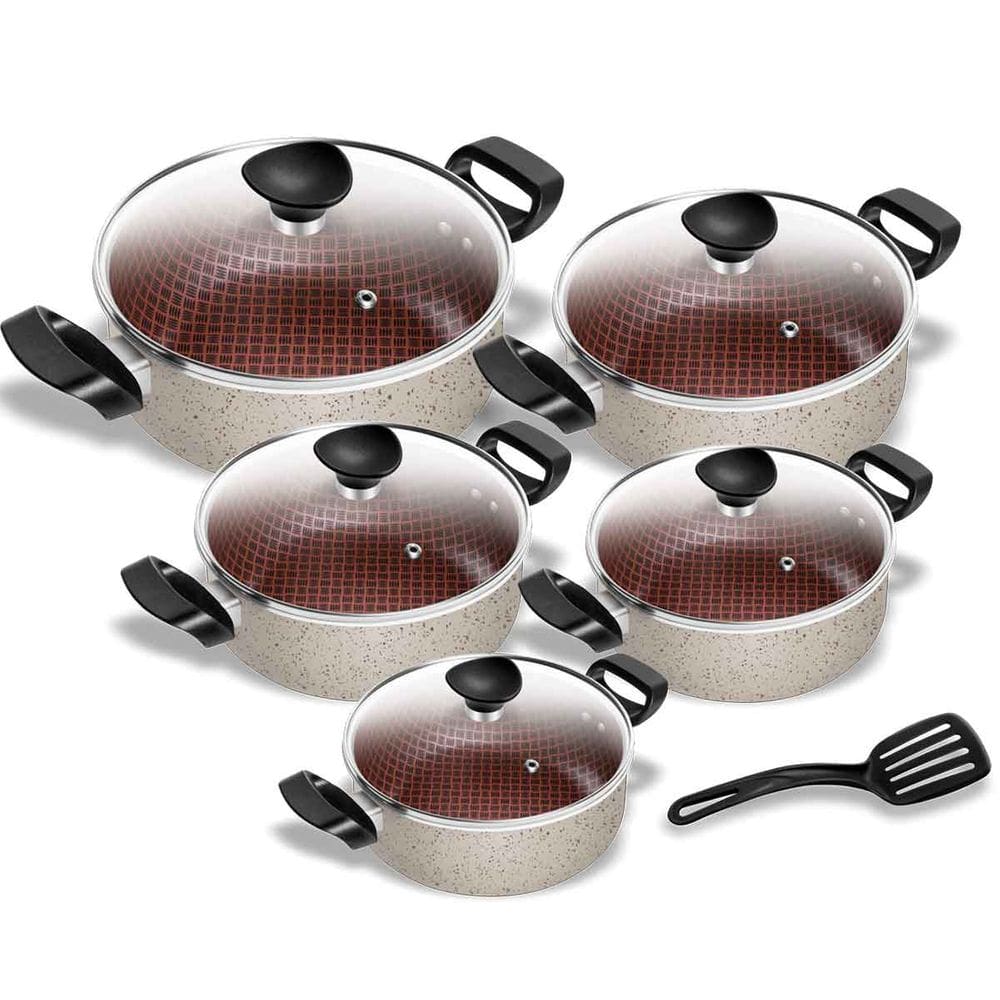 Conjunto De Panelas Antiaderente Vanilla Spesso Caçarola 5 Peças Patolux