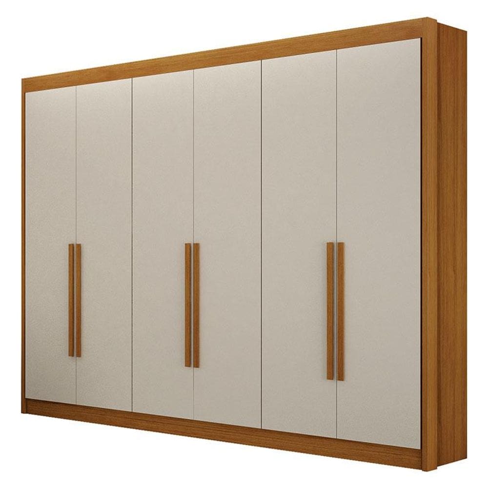 Guarda Roupa 6 Portas Diamante Gold Cinamomo Off White – Leifer Móveis
