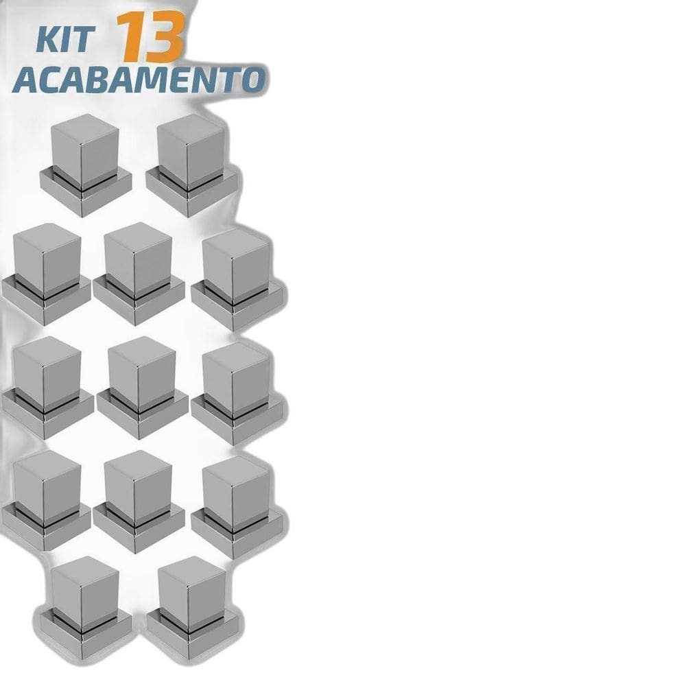 Kit 13 Acabamento Cromado Quadrado Registro Pressão Docol