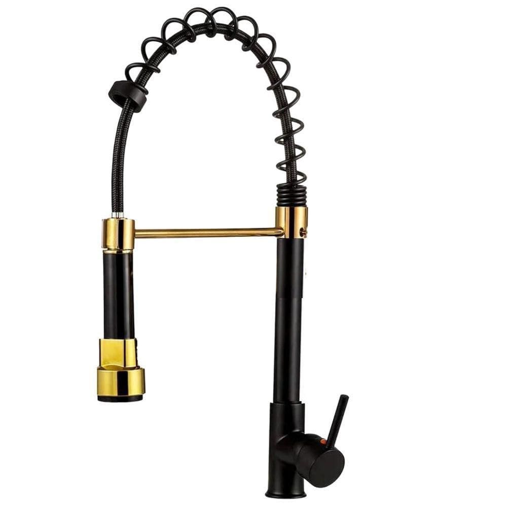 Torneira Cozinha Gourmet Inox Luxo Modelo:agua Fria Bancada Preto Dourad