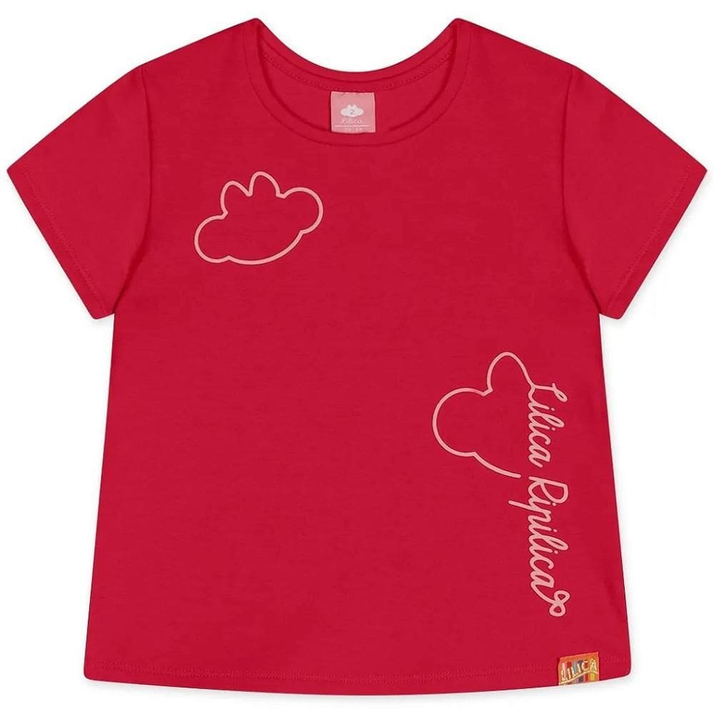 Blusa Manga Curta Lilica Ripilica Estampas Vermelho