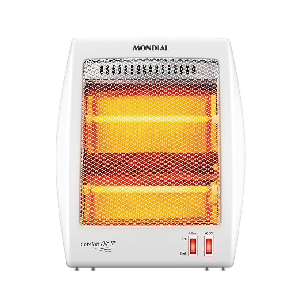 Aquecedor Quartzo Comfort Air III Mondial Branco/Cinza 900W A-16