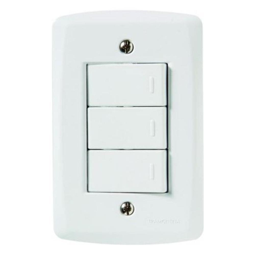 Conjunto Interruptor Triplo Lux 2 Tramontina