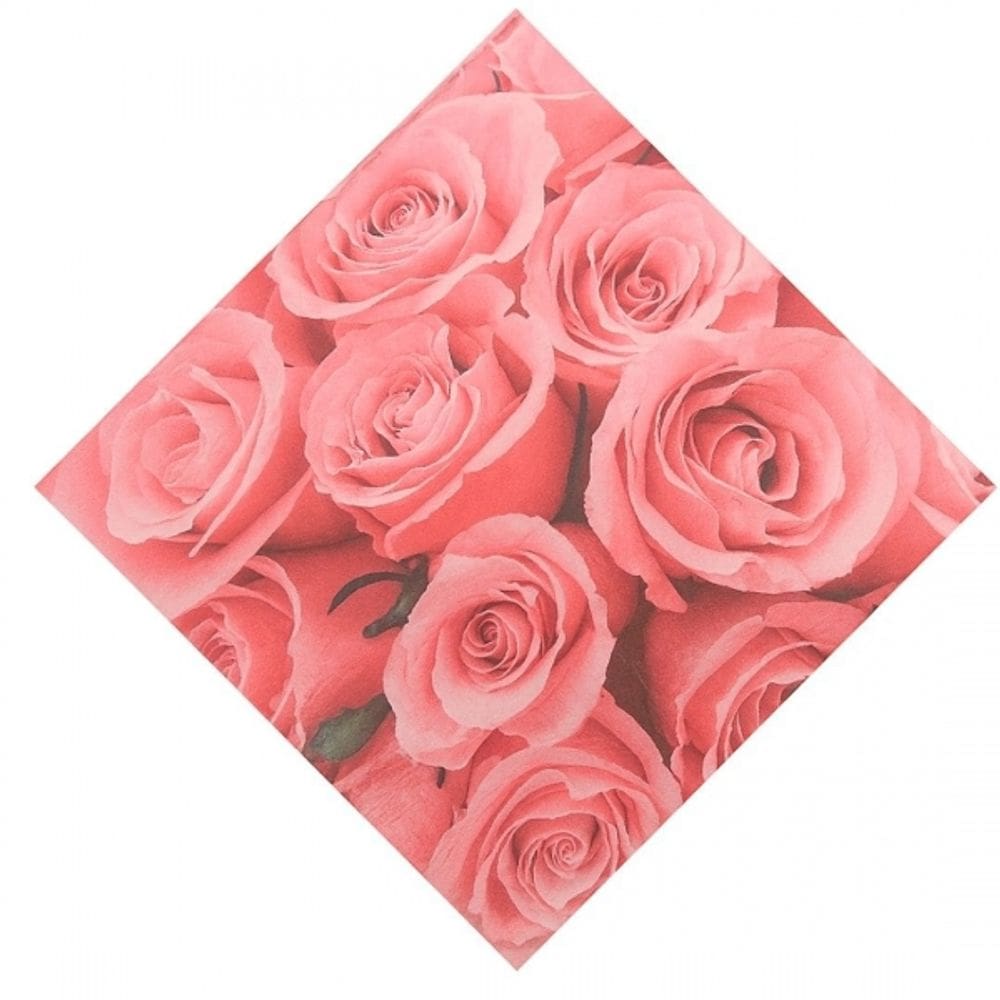Guardanapo De Rosas 32x32 Silver 20un