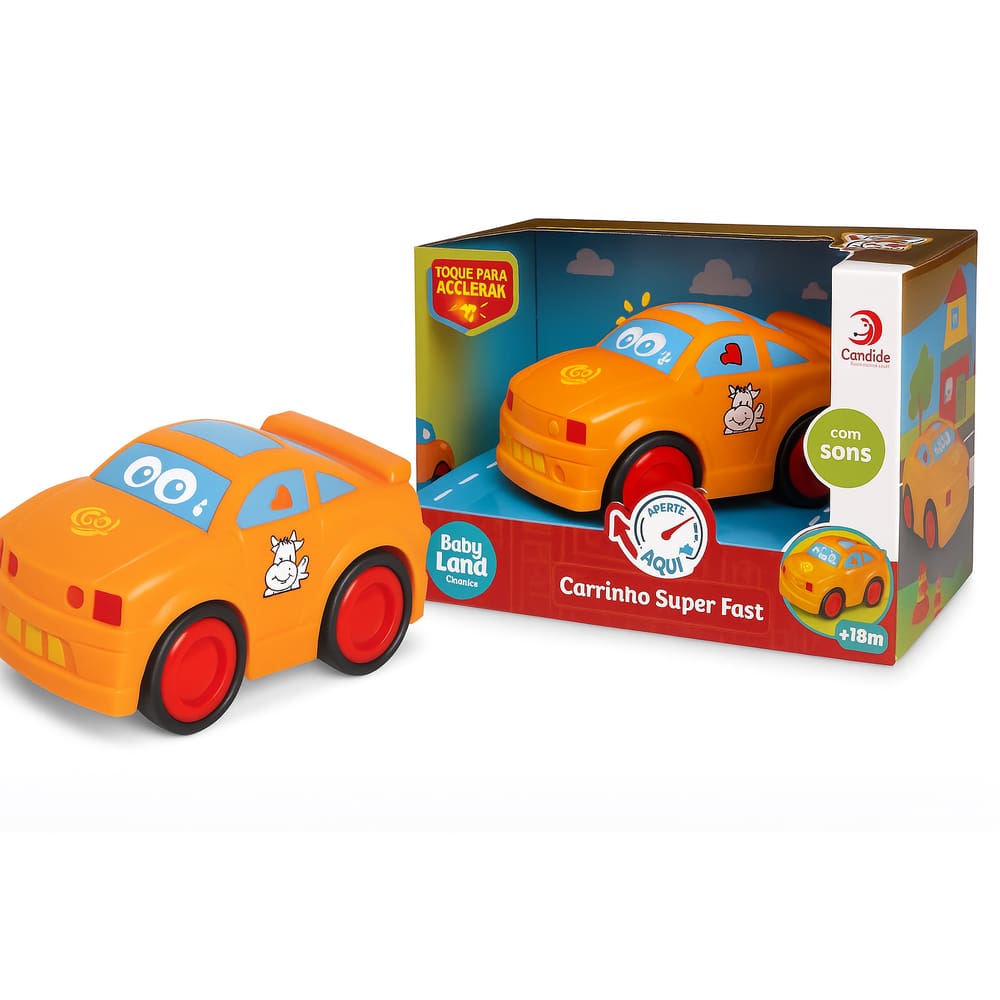Carrinho Baby Land Super Fast Infantil Puxar Anda Sozinho