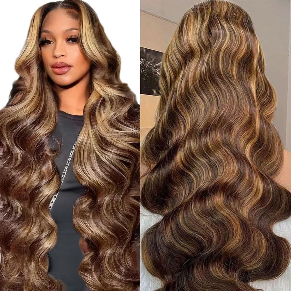 Peruca SFD Ombre Lace Front, cabelo humano de 28 polegadas, 200% de densidade