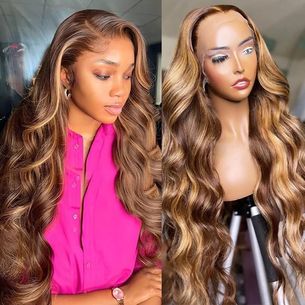 Perucas Yamikk HD Lace Front 32&quot; Cabelo humano de 180 densidades