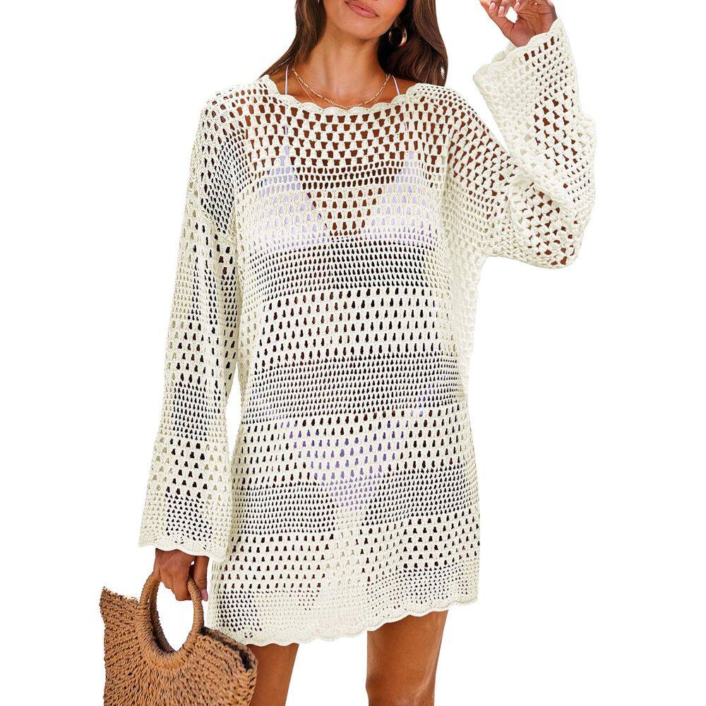 Swimsuit Cover Up ANRABESS Crochet Swimwear Beach Dress Women