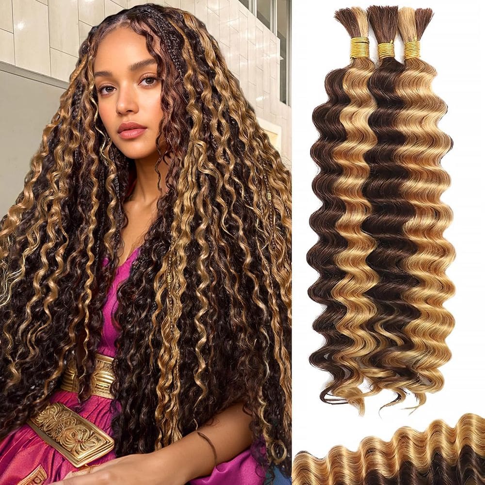 Braiding Hair CIFENDIN Boho Braids 110 g 16" Deep Wave 3 pacotes