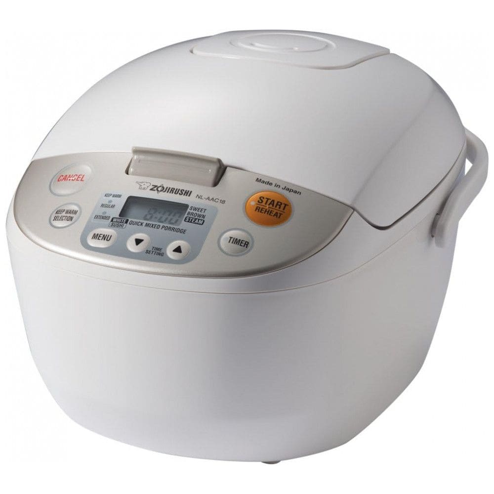 Panela de Arroz Elétrica até 10 Xícaras não Cozidas com Função de Aquecer, 110V 820W Zojirushi NL AAC18, Branca