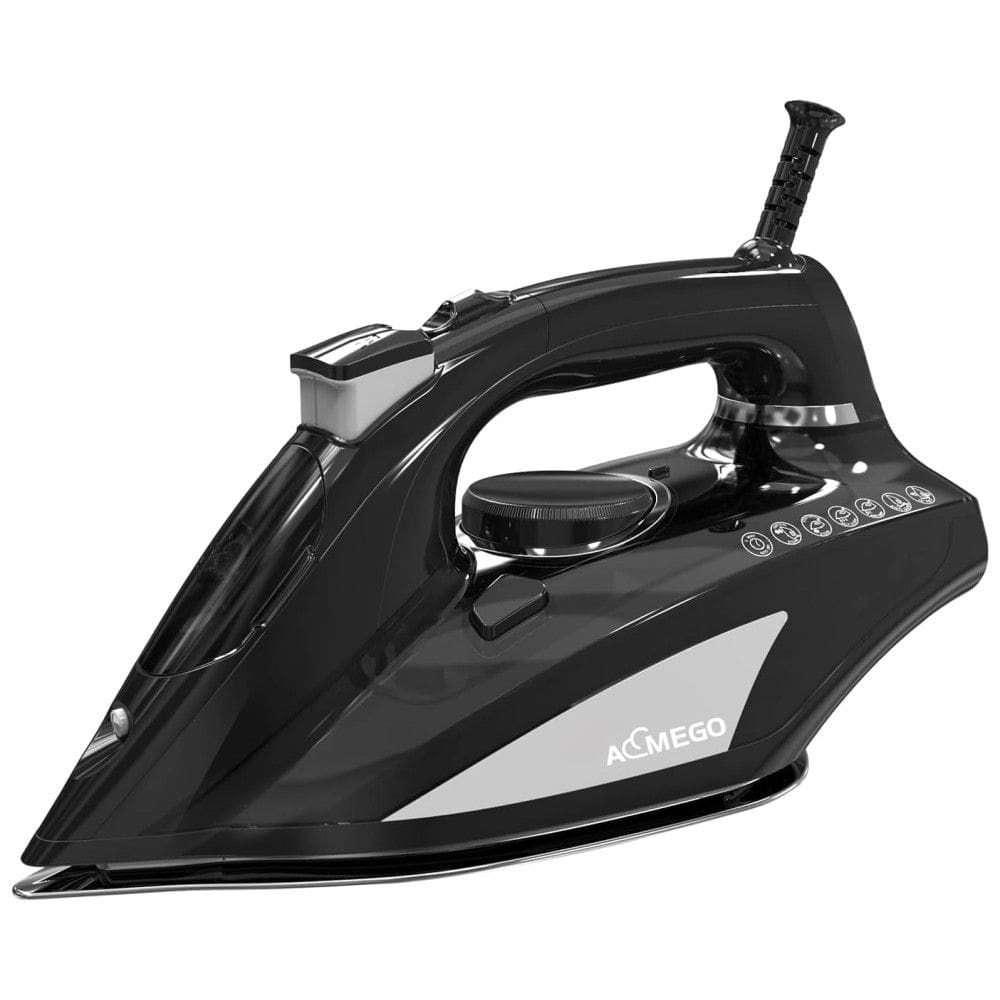 Ferro de Passar á Vapor com Base em Cerâmica Antiaderente e Função Auto Limpeza, 1700W, 110v, AEMEGO Y 871B, Preto