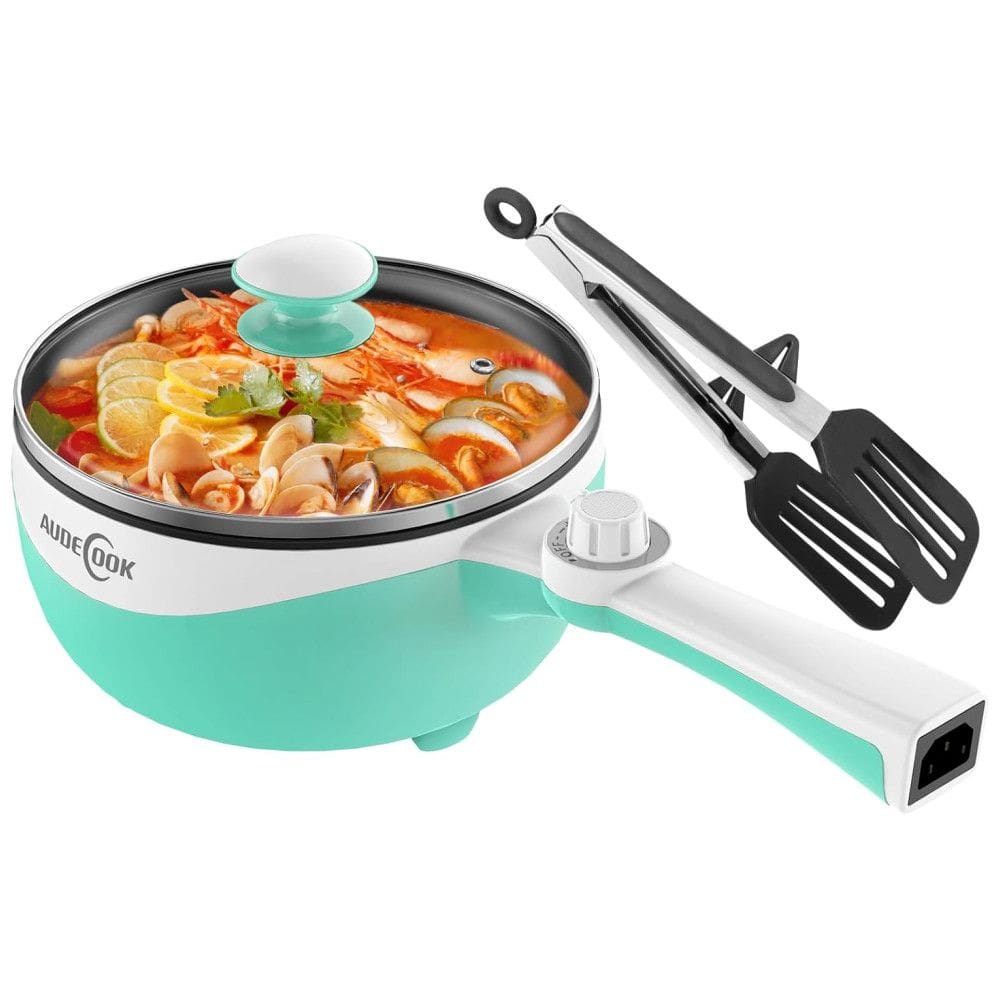 Panela Elétrica Mini Audecook Hot Pot - 1,7L, Portátil Antiaderente, Ajuste de Potência, Cozinheiro de Ramen para Viagens - Ideal para