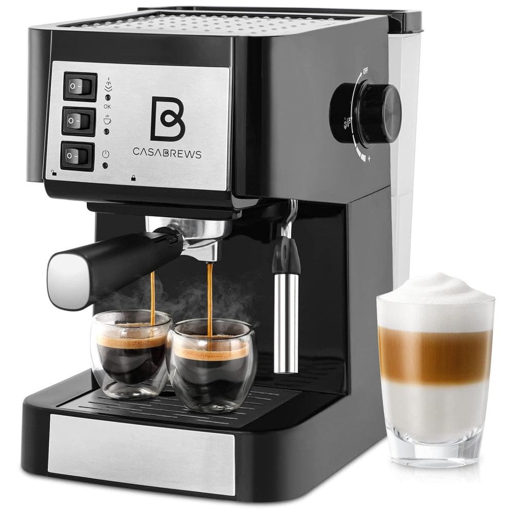 Máquina de Café Expresso Automática 1.5L 20 Bar de Aço Inoxidável, 950W, 110v, CASABREWS CM1699, Preto