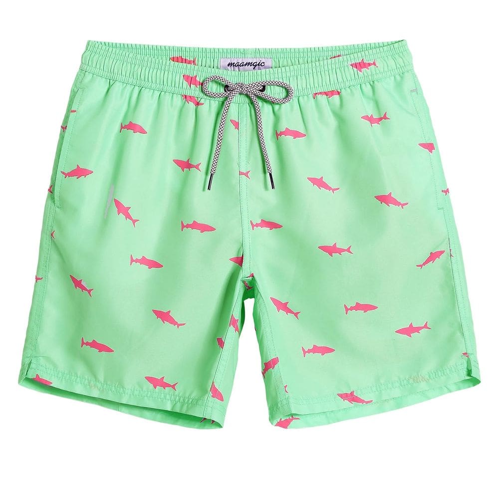 Calções de banho magic Quick Dry Shorts de natação para homens, verde claro