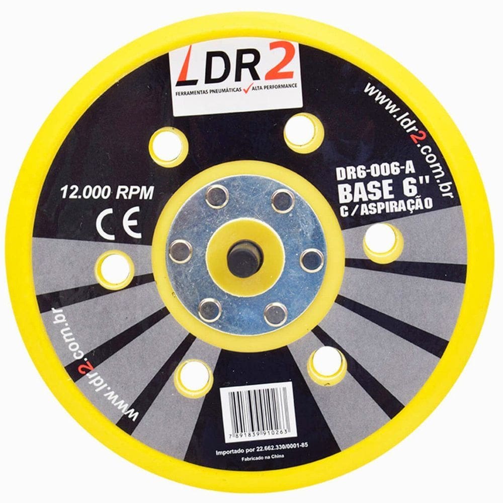 Base para Lixadeira Roto orbital 6&quot; com aspiração DR6-006A PDR