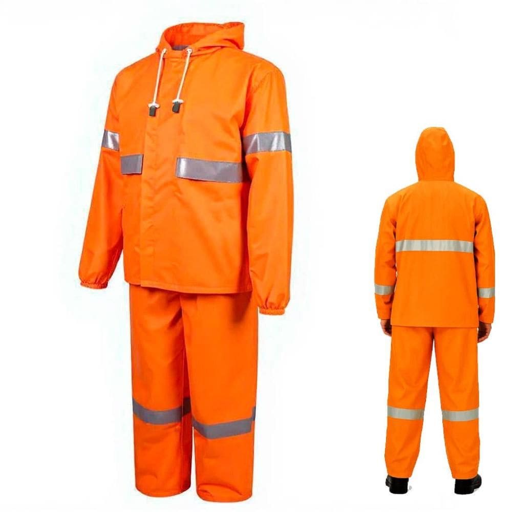 Conjunto Impermeável Laranja Refletivo Alta Visibilidade EVALD