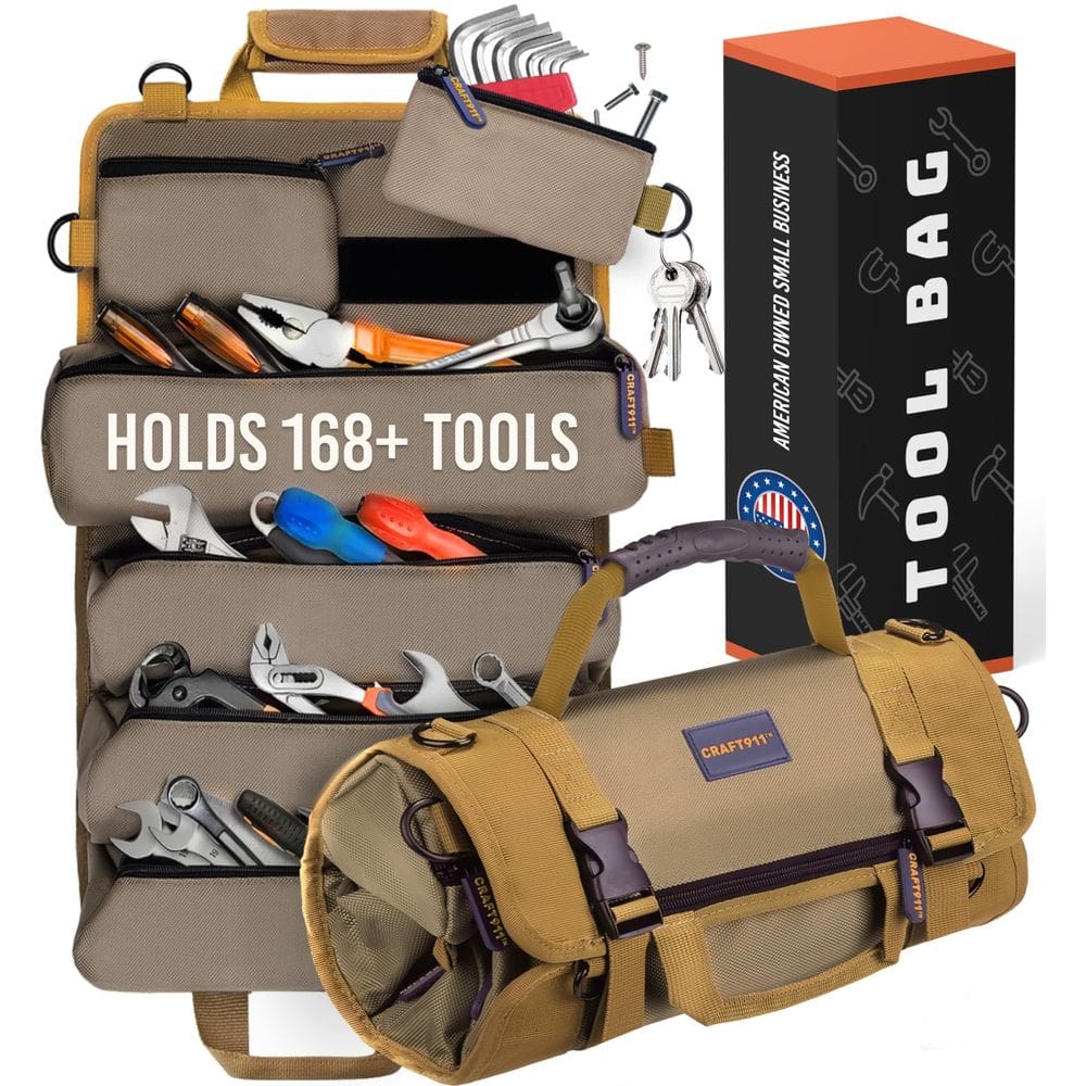 Organizador de bolsas de ferramentas Craft911 TOUGHEST Roll Up 7 bolsas