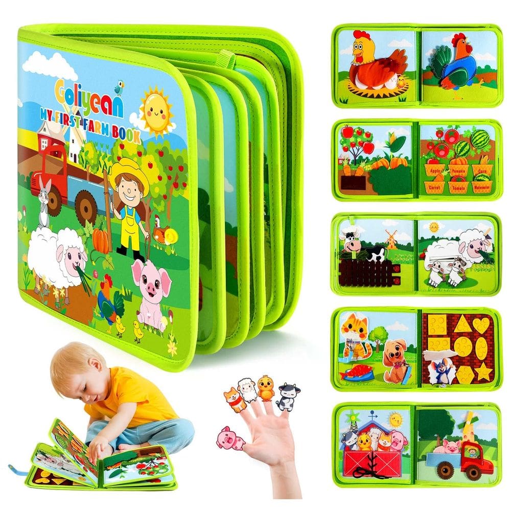 Montessori Busy Book GOLIYEAN para crianças de 1 a 3 anos Tema de fazenda