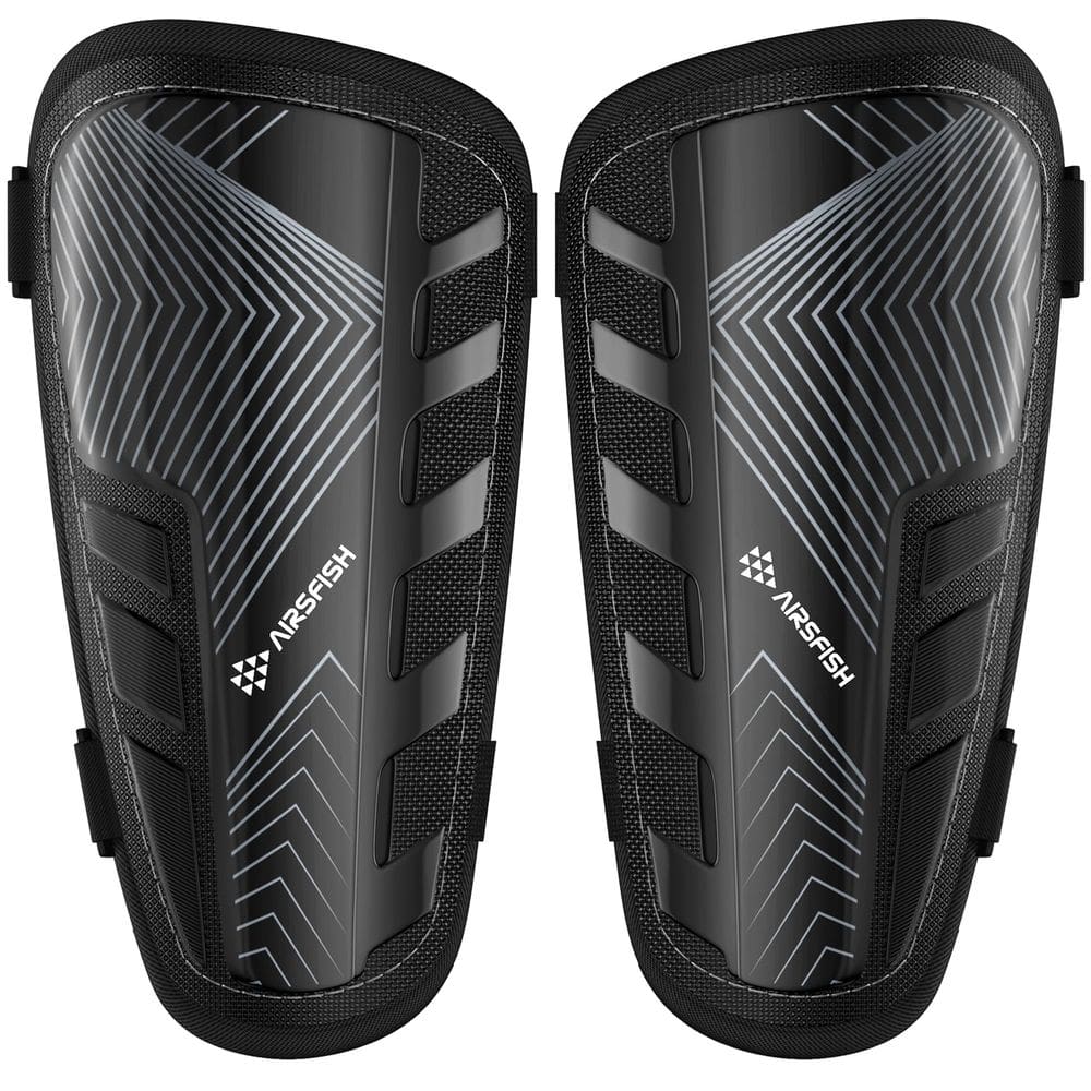 Caneleiras de futebol AirsFish Kids Youth com certificação CE pretas