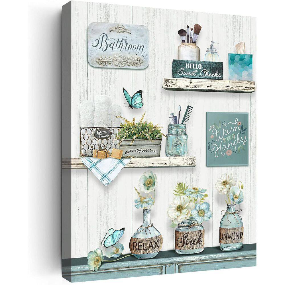 Arte de parede UUENPIH Farmhouse Bathroom Relax Soak Unwind 24x36 polegadas