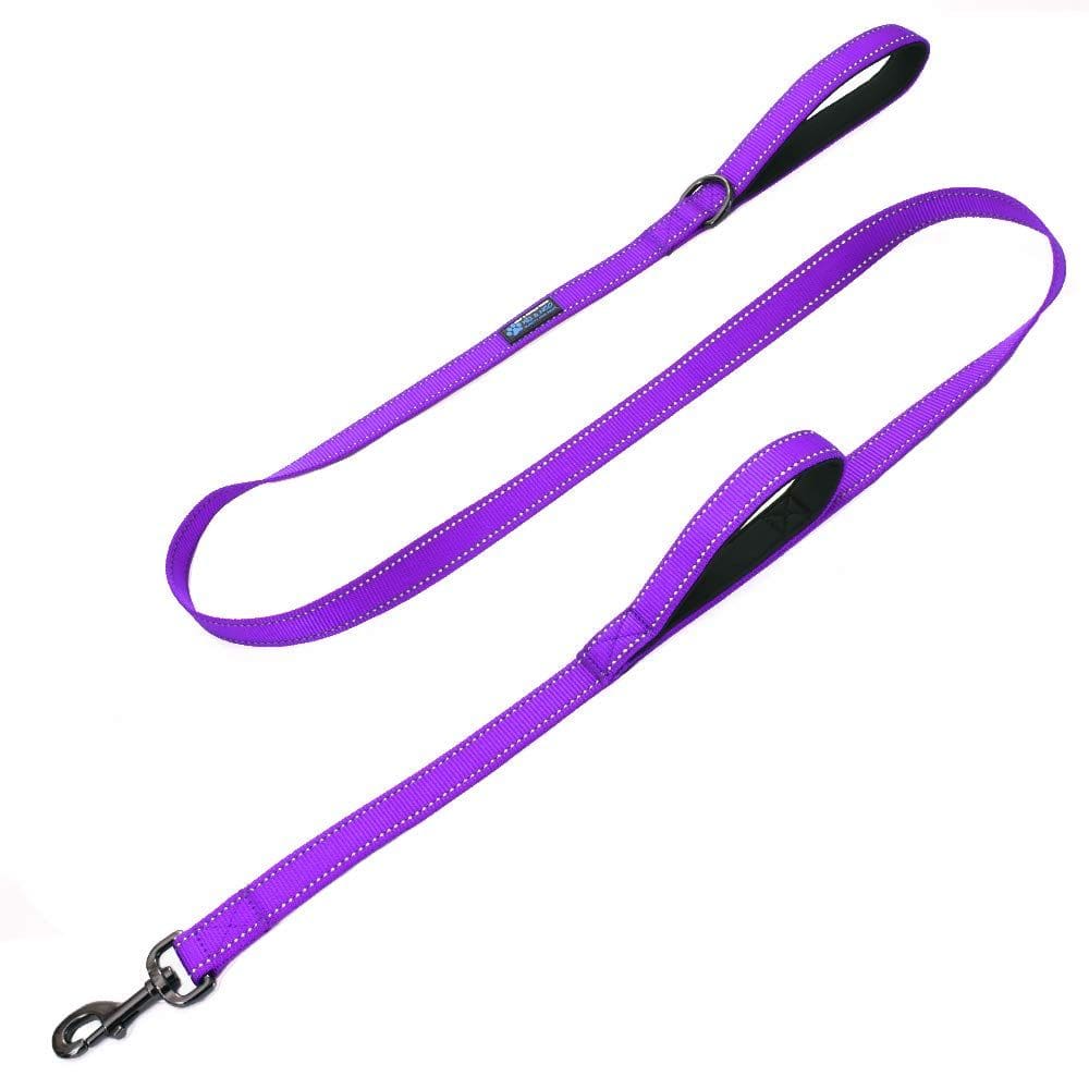 Dog Leash Max e Neo Double Handle Traffic Reflective Purple