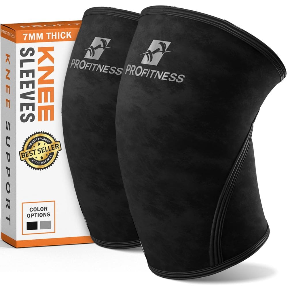 Joelheira ProFitness Weightlifting para homens preta média