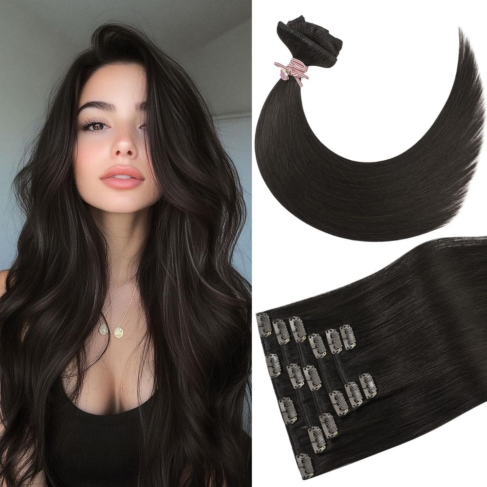 Extensões de cabelo Newfeeling Dark Brown Remy Human Hair 18cm