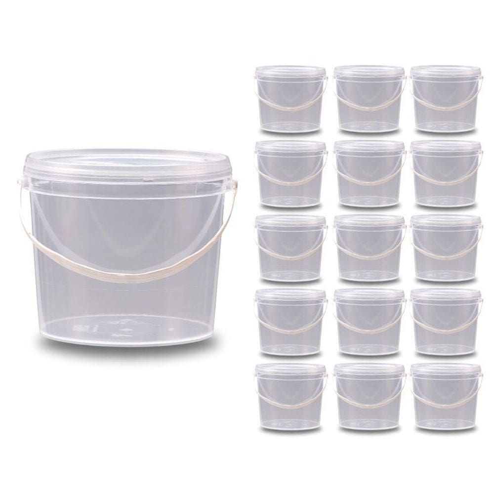 Balde 2.2L Transparente Para Sauna Seca - Kit 15 Pçs