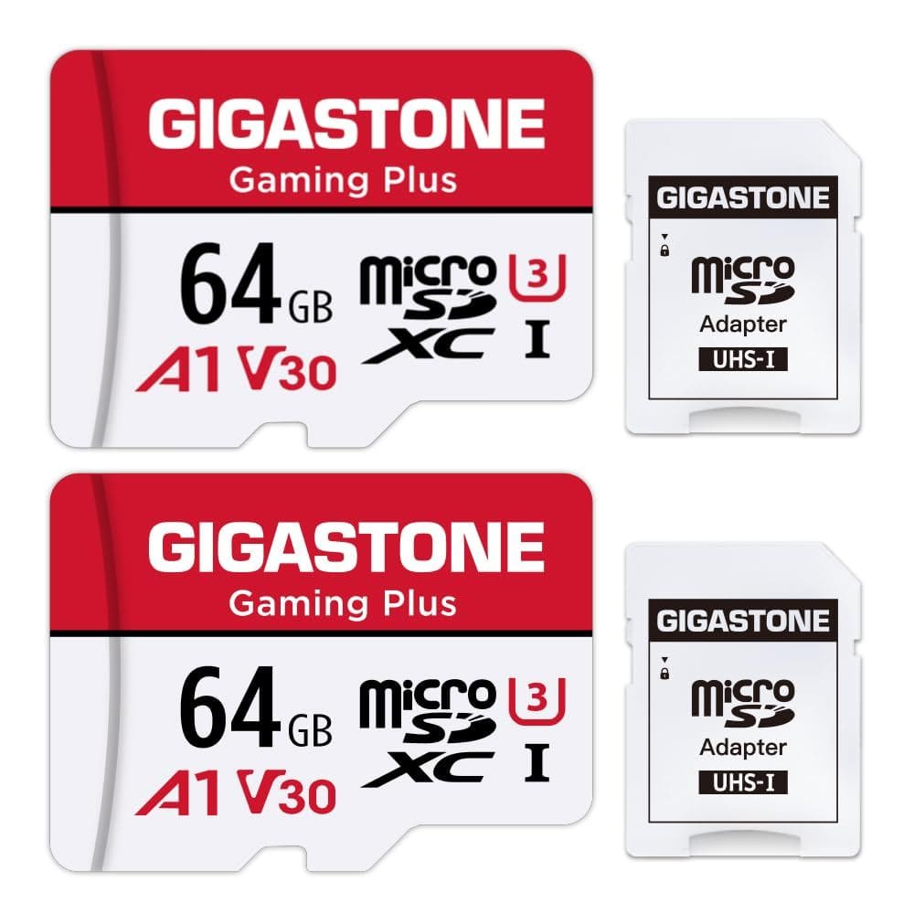 Cartão Micro SD Gigastone Gaming Plus 64GB, pacote com 2 unidades Nintendo