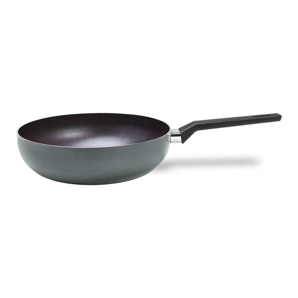 Wok 28 Cm 3,55 L Revestimento Antiaderente Mineral Resist Linha Ceramic Life Preserve Brinox Cinza