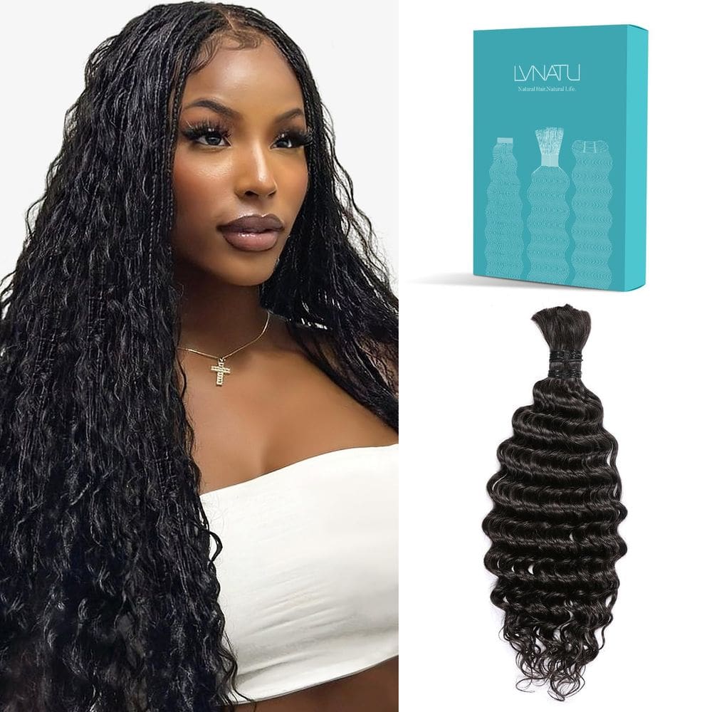 Cabelo trançado Lvnatu Boho Braids Human Hair 16 cm 100g 2 pacotes