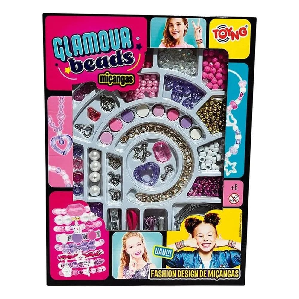 Kit Infantil Fashion Glamour Miçangas Com Correntes - Toyng 51699