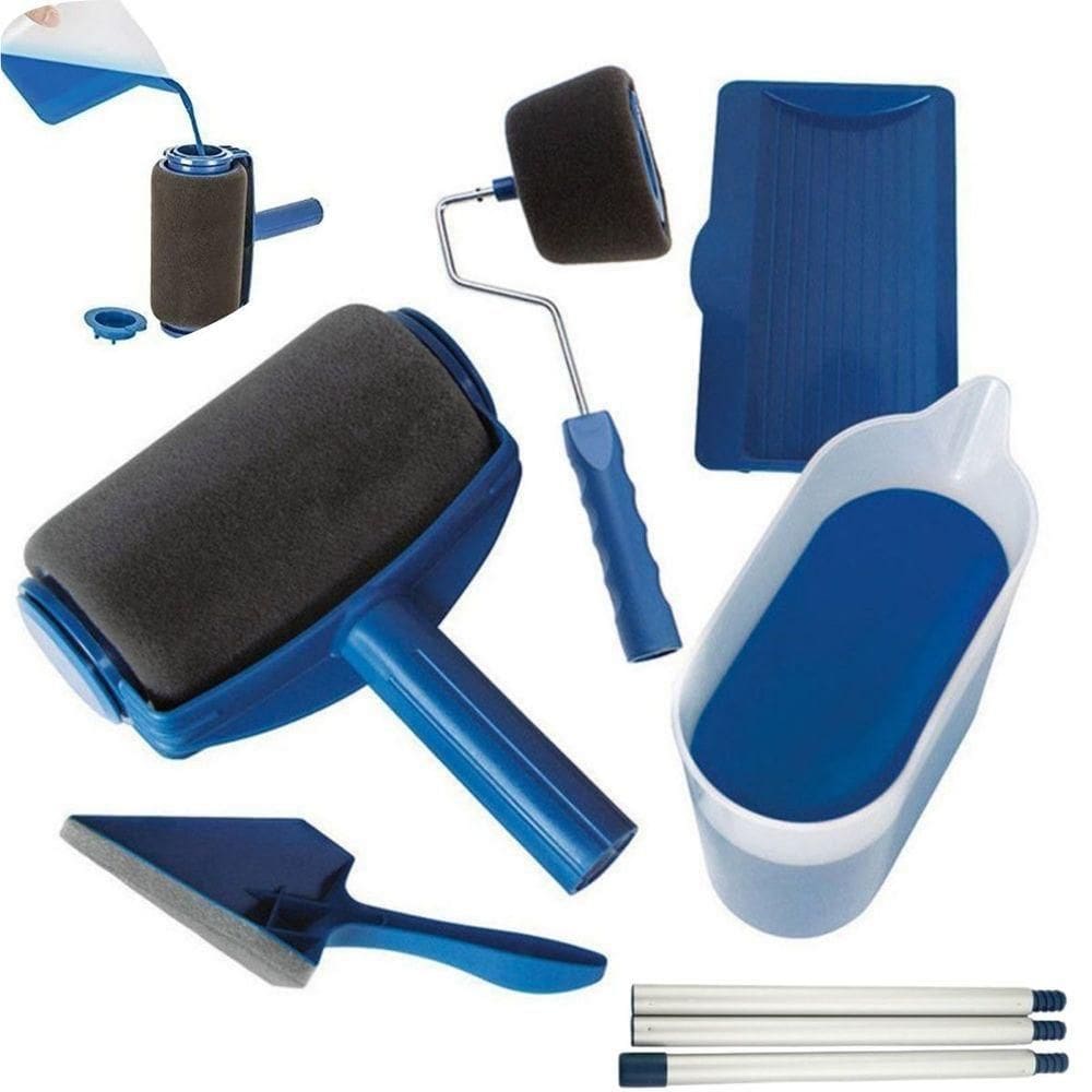 Kit Rolo De Pintura Antigotejamento Com Reservatório 6 Peças