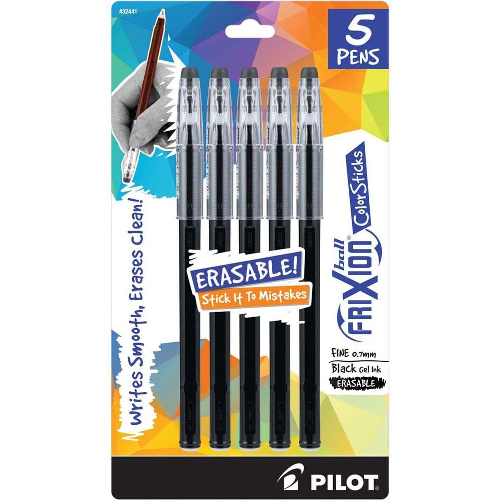 Canetas de tinta gel PILOT FriXion ColorSticks Fine Point 0,7 mm, pacote com 5
